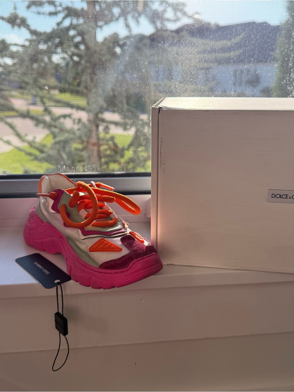 Dolce & Gabbana Kids Pink, Orange & Cream Chunky Sneakers - Picture 10 of 11